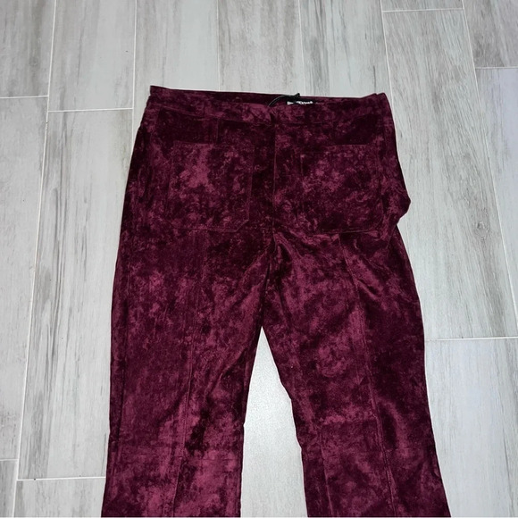 Blank NYC Roasted Eggplant High Waist Faux Suede Boot Cut Flare Pants, Size 30 - Picture 4 of 10